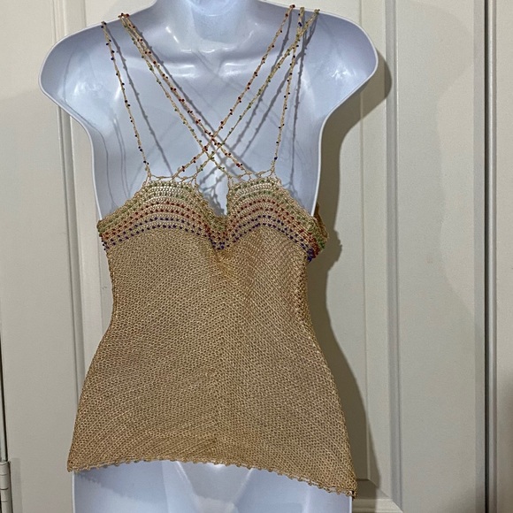 Handmade Festival Beaded Rayon Boho Hippie Tank - Picture 4 of 7